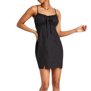 Wild Fable Ruched Linen Dress